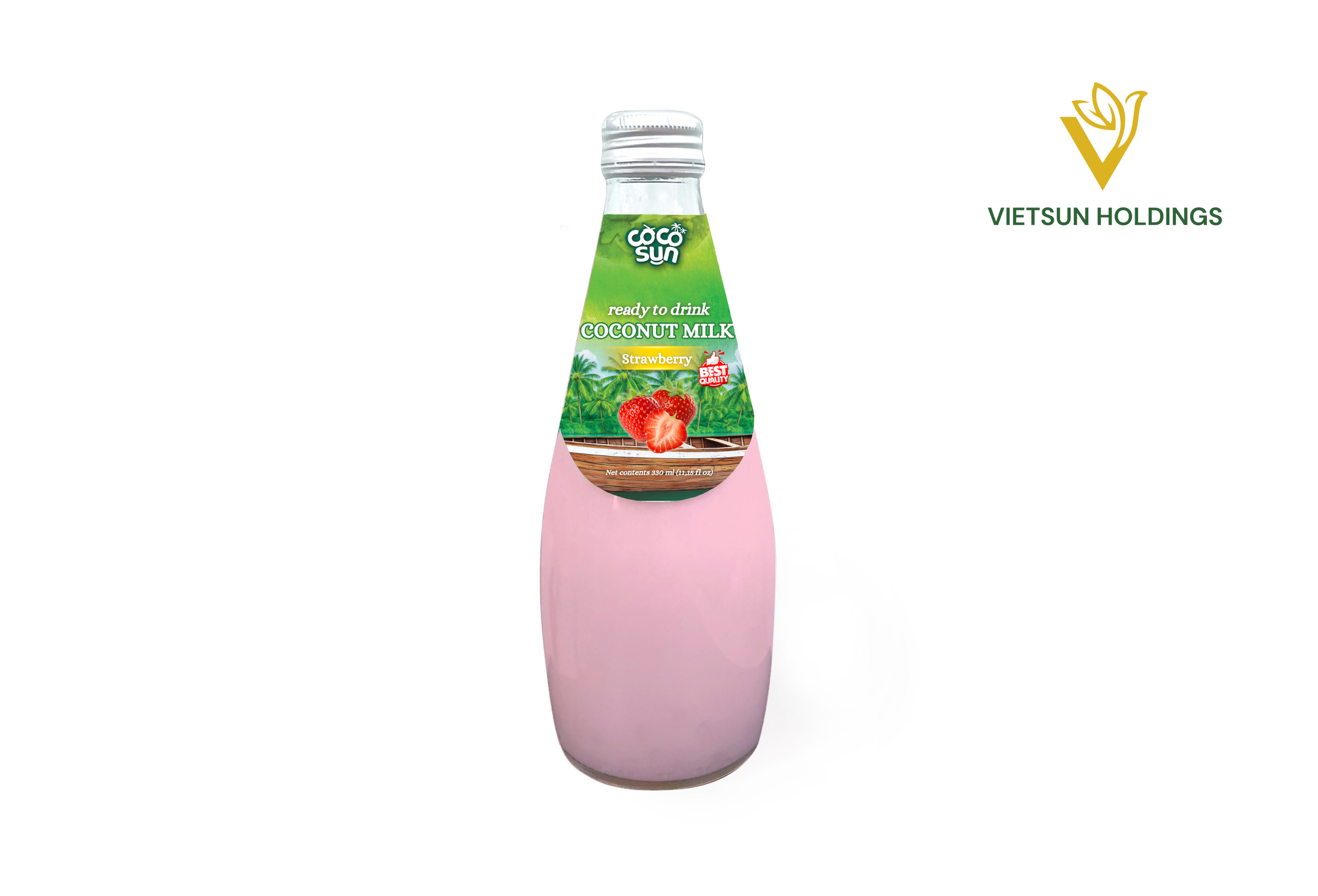 حليب جوز الهند – نكهة الفراولة